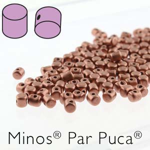 Czech Minos Beads 2.5x3mm by Puca Copper Gold Matte Qty:5 grams