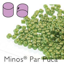 Load image into Gallery viewer, Czech Minos Beads 2.5x3mm by Puca Pastel Olivine Qty:5 grams
