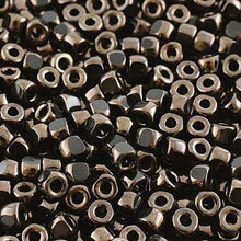 Load image into Gallery viewer, Czech Matubo Beads 6/0 3-Cut Jet Copper Luster Qty:10g