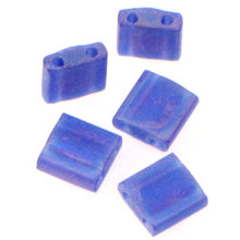 Load image into Gallery viewer, Miyuki Tila Beads 5mm 0151FR Cobalt Matte AB Qty:10g Tube