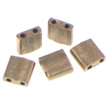 Load image into Gallery viewer, Miyuki Tila Beads 5mm 2006 Dark Bronze Matte Qty:10g Tube
