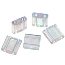 Load image into Gallery viewer, Miyuki Tila Beads 5mm 2440D Dark Transp. Grey Rainbow Luster Qty:10g Tube