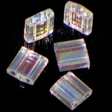 Load image into Gallery viewer, Miyuki Tila Beads 5mm 0250 Crystal AB Qty:10g Tube