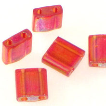 Load image into Gallery viewer, Miyuki Tila Beads 5mm 0254 Red AB Qty:10g Tube