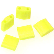 Load image into Gallery viewer, Miyuki Tila Beads 5mm 0404FR Yellow Matte AB Qty:10g Tube