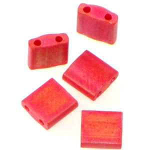 Miyuki Tila Beads 5mm 0408FR Red Matte AB Qty:10g Tube