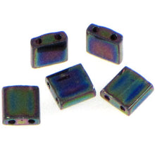 Load image into Gallery viewer, Miyuki Tila Beads 5mm 0455 Medium Blue Iris Qty:10g Tube