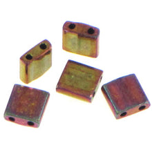 Load image into Gallery viewer, Miyuki Tila Beads 5mm 0462 Gold Iris Qty:10g Tube