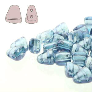 Czech Nib-Bit Beads 5x6mm Crystal Blue Luster Qty:10 grams