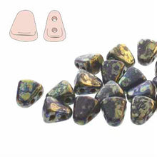 Load image into Gallery viewer, Czech Nib-Bit Beads 5x6mm Navy Picasso Qty:10 grams