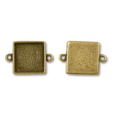 Patera Mini Links Square 14.8X21.1mm Antique Gold Qty:5
