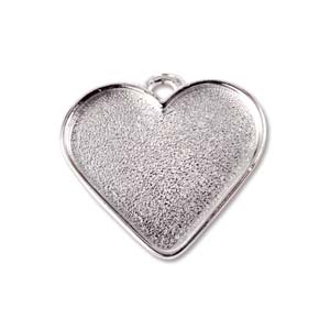 Patera Large Pendant Heart 33x29mm Bright Silver Qty:1