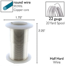 Load image into Gallery viewer, Craft Wire 22 Gauge Non Tarnish Silver Qty:20 yds