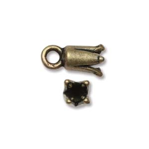 Antique Brass Pinch Ends 10.8x3.9mm Qty:2