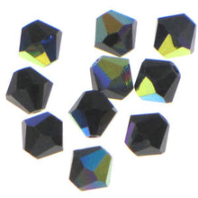 Load image into Gallery viewer, Preciosa 6mm Bicones Jet AB Qty:21