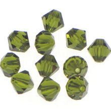 Load image into Gallery viewer, Preciosa 3mm Bicones Olivine Qty:42