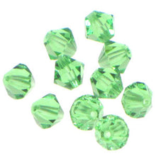 Load image into Gallery viewer, Preciosa 6mm Bicones Peridot Qty:21