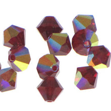 Load image into Gallery viewer, Preciosa 4mm Bicones Siam AB Qty:31 strung