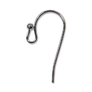 Black Oxide Earring Hooks with Ball Qty:12