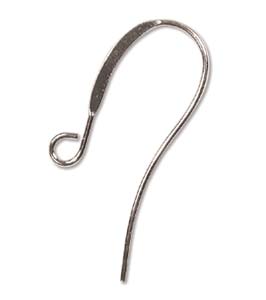 Silver Plated Earring Hooks Long & Flattened 26mm Qty:12