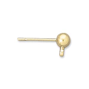 Gold Plated Earring Posts w. 4mm Ball Qty:6