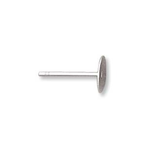 Rhodium Color Earring Posts with 6mm Plate Qty:6