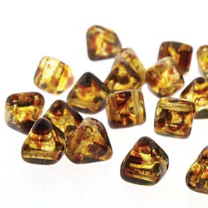 Czech Pyramid Beads 6mm Crystal Picasso Qty: 25 Strung