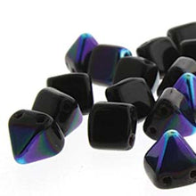 Load image into Gallery viewer, Czech Pyramid Beads 6mm Jet AB Qty: 25 Strung
