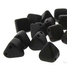 Load image into Gallery viewer, Czech Pyramid Beads 6mm Jet Matte Qty: 25 Strung
