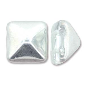 Czech Pyramid Beads 12mm Crystal Labrador Qty: 12 Strung