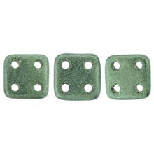 Load image into Gallery viewer, Czech QuadraTiles 6mm Metallic Suede Light Green Qty:10 grams
