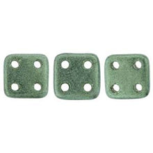 Load image into Gallery viewer, Czech QuadraTiles 6mm Metallic Suede Light Green Qty:10 grams