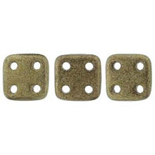 Load image into Gallery viewer, Czech QuadraTiles 6mm Metallic Suede Gold Qty:10 grams