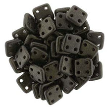 Load image into Gallery viewer, Czech QuadraTiles 6mm Metallic Suede Dark Green Qty:10 grams