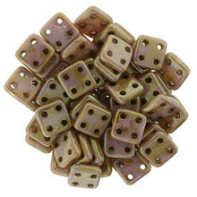 Load image into Gallery viewer, Czech QuadraTiles 6mm Luster Opaque Rose/Gold Topaz Qty:10 grams