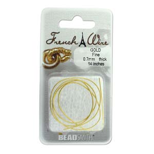 French Wire Gold Color 0.7mm Fine Qty: 14 inches
