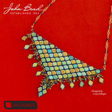 Load image into Gallery viewer, Czech Rhombus Beads 10x8mm Chalk White Cream Luster Qty:20