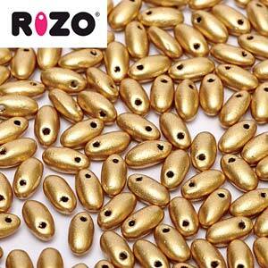 Czech Rizo Beads 2.5x6mm Aztec Gold Qty:10 grams