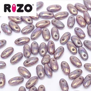 Czech Rizo Beads 2.5x6mm Iris Qty:10 grams