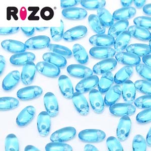 Czech Rizo Beads 2.5x6mm Aqua Qty:10 grams