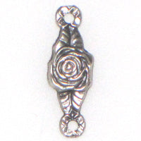 Rosary Connector 2 Ring Antique Silver Rose and Leaf Qty:1