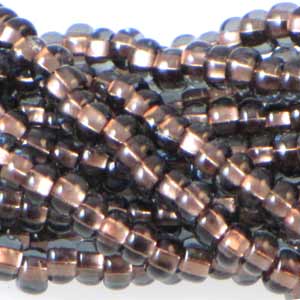 Czech Seedbeads 6/0 Black Diamond Copper Lined