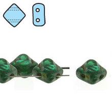 Load image into Gallery viewer, Czech Silky Beads 6mm Teal Travertine Two-Cut Qty:40 strung

