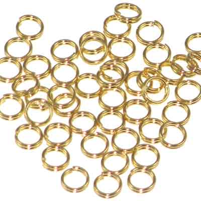 Gold Color Split Rings 5mm 22 Gauge Qty:100