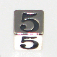 Sterling Silver Number Blocks 4.5mm-5 *D* Qty:1