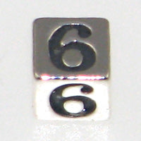 Sterling Silver Number Blocks 4.5mm-6 *D* Qty:1