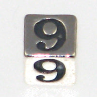 Sterling Silver Number Blocks 4.5mm-9 *D* Qty:1