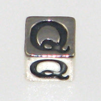 Sterling Silver Alphabet Blocks 4.5mm-Q *D* Qty:1