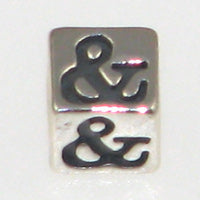 Sterling Silver Symbol Block 4.5mm-& *D* Qty:1