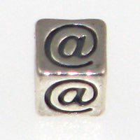 Sterling Silver Symbol Block 4.5mm-@ *D* Qty:1